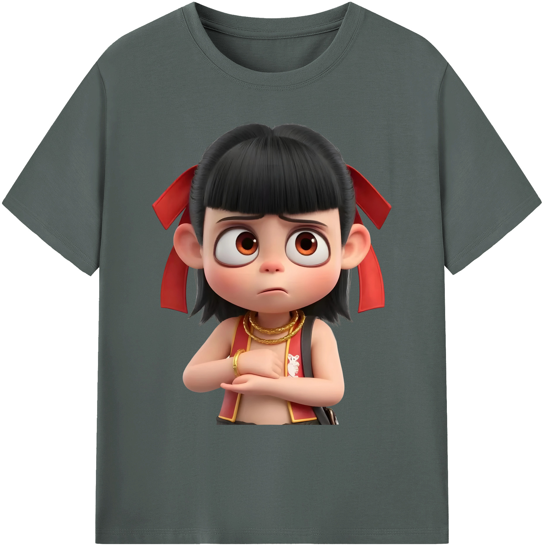 （画像用） Ne Zha 2 ナタ 魔童の大暴れ 綿100％ メンズ半袖Tシャツ｜肌触りやわらか＆通気性